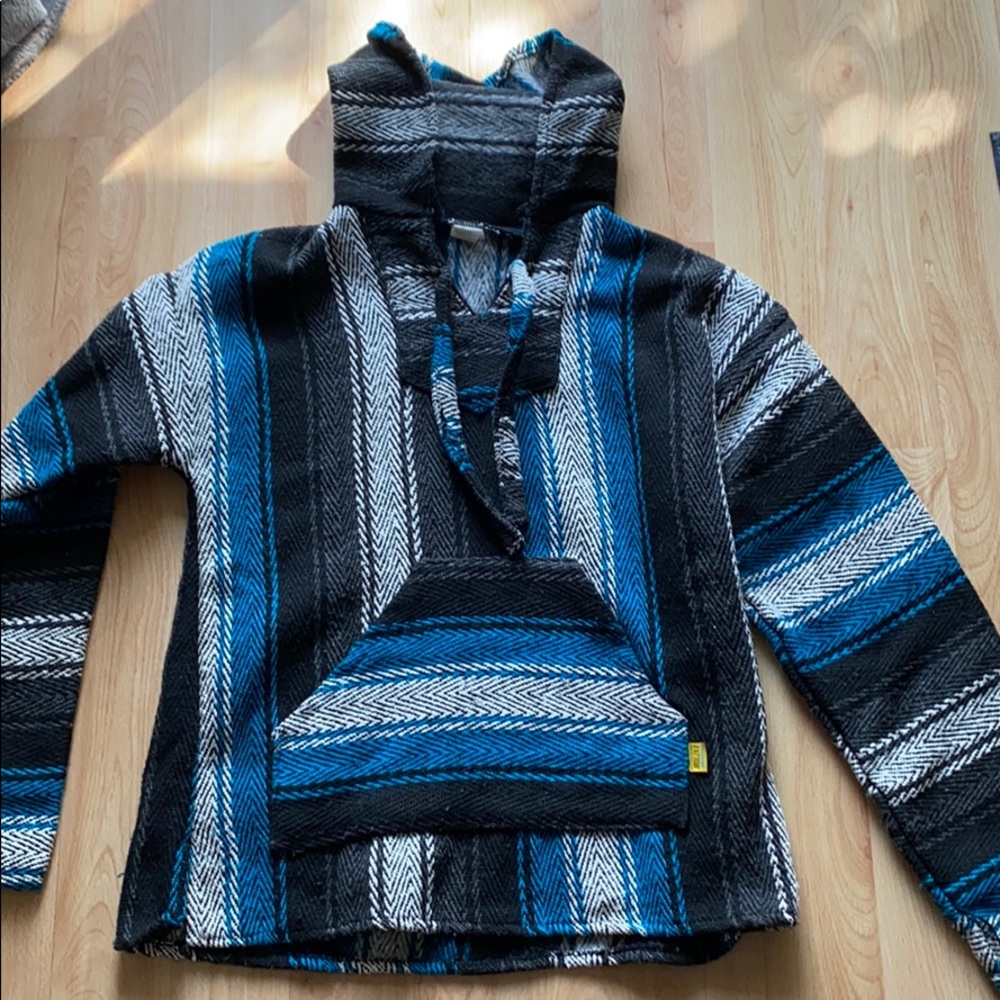 Black and Blue Baja Hoodie